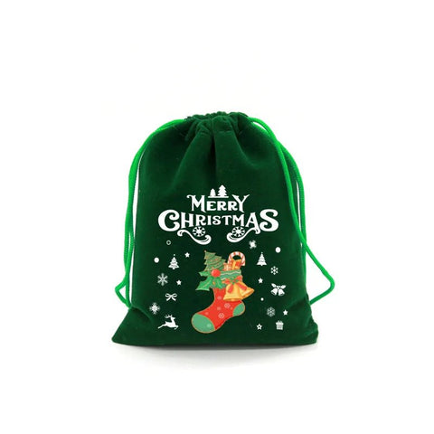 1pc Christmas Velvet Bag Drawstring - 3 Different Sizes - EveryWares