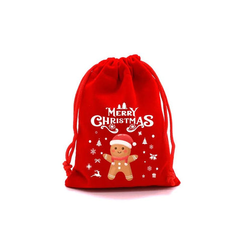 1pc Christmas Velvet Bag Drawstring - 3 Different Sizes - EveryWares