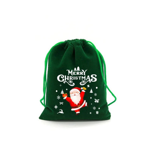 1pc Christmas Velvet Bag Drawstring - 3 Different Sizes - EveryWares