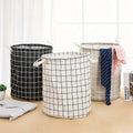 1PC Print Laundry Basket Foldable Home Storage Bag Portable Cotton Linen Hamper Waterproof - EveryWares