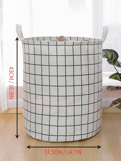 1PC Print Laundry Basket Foldable Home Storage Bag Portable Cotton Linen Hamper Waterproof - EveryWares