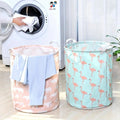 1PC Print Laundry Basket Foldable Home Storage Bag Portable Cotton Linen Hamper Waterproof - EveryWares