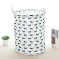 1PC Print Laundry Basket Foldable Home Storage Bag Portable Cotton Linen Hamper Waterproof - EveryWares