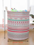 1PC Print Laundry Basket Foldable Home Storage Bag Portable Cotton Linen Hamper Waterproof - EveryWares