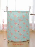 1PC Print Laundry Basket Foldable Home Storage Bag Portable Cotton Linen Hamper Waterproof - EveryWares