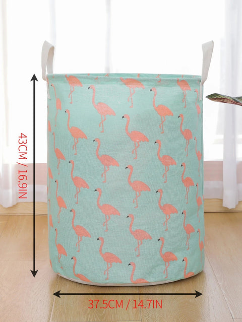 1PC Print Laundry Basket Foldable Home Storage Bag Portable Cotton Linen Hamper Waterproof - EveryWares