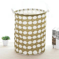 1PC Print Laundry Basket Foldable Home Storage Bag Portable Cotton Linen Hamper Waterproof - EveryWares