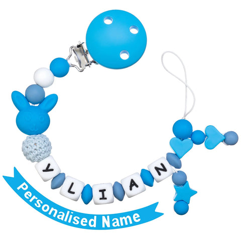 1pc Silicone Pacifier Chain with Colorful Personalized Name Clip "Optional" - EveryWares