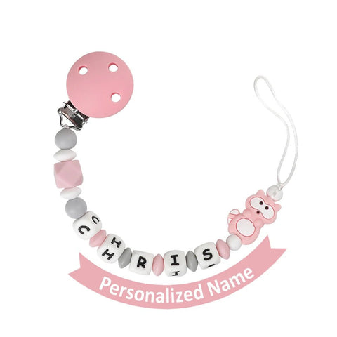 1pc Silicone Pacifier Chain with Colorful Personalized Name Clip "Optional" - EveryWares