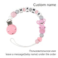 1pc Silicone Pacifier Chain with Colorful Personalized Name Clip "Optional" - EveryWares