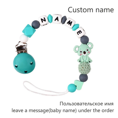 1pc Silicone Pacifier Chain with Colorful Personalized Name Clip "Optional" - EveryWares