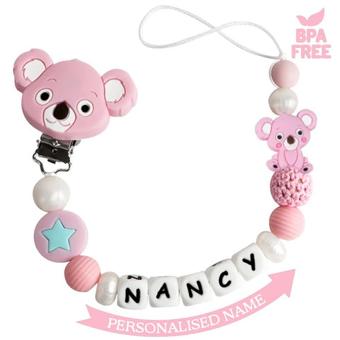 1pc Silicone Pacifier Chain with Colorful Personalized Name Clip "Optional" - EveryWares