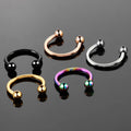 1pc Steel Circular Barbell Horseshoe 18G 16G Lip Eyebrow Nose Septum Piercings Hoop - EveryWares