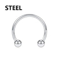 1pc Steel Circular Barbell Horseshoe 18G 16G Lip Eyebrow Nose Septum Piercings Hoop - EveryWares