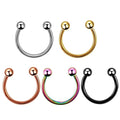 1pc Steel Circular Barbell Horseshoe 18G 16G Lip Eyebrow Nose Septum Piercings Hoop - EveryWares