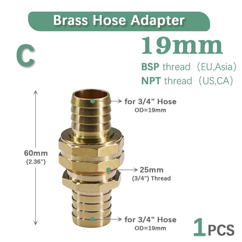 1pcs 1/2" 5/8" 3/4" Brass Hose Adapter Quick Connector Garden Watering Irrigation Pipe Tube Fittings Connect Repair Coupler - EveryWares