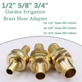 1pcs 1/2" 5/8" 3/4" Brass Hose Adapter Quick Connector Garden Watering Irrigation Pipe Tube Fittings Connect Repair Coupler - EveryWares