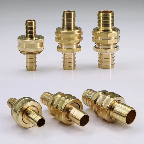 1pcs 1/2" 5/8" 3/4" Brass Hose Adapter Quick Connector Garden Watering Irrigation Pipe Tube Fittings Connect Repair Coupler - EveryWares