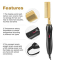 2 in 1 Electric Hot Heating Comb Hair Straightener Curler Wet Dry Hair Iron - EveryWares