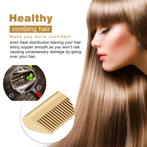 2 in 1 Electric Hot Heating Comb Hair Straightener Curler Wet Dry Hair Iron - EveryWares