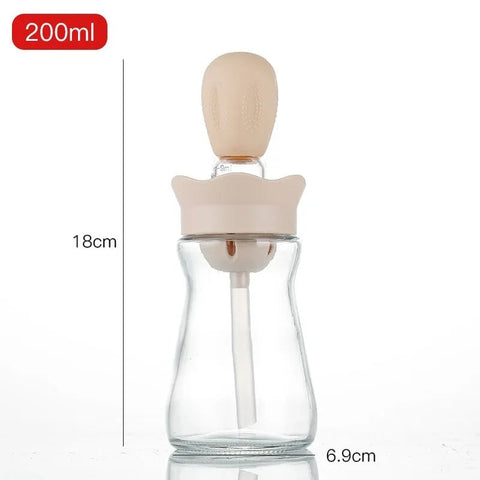 2 in 1 Silicone Dropper Measuring Oil Dispenser Bottle Set with Silicone Brush for Kitchen - EveryWares