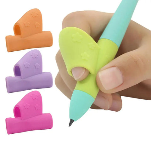 2 Pencil Handle Right Hand Helps Children Learn Holding Pen and Writing Posture Correction Magic Fits Soft Pencil - EveryWares