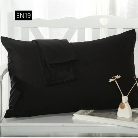 2 piece Cotton 600TC Hotel Pillowcase 19 Solid color pillow case Bedding pillow cover Customize - EveryWares