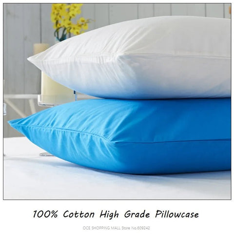 2 piece Cotton 600TC Hotel Pillowcase 19 Solid color pillow case Bedding pillow cover Customize - EveryWares