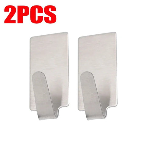 20/1Pcs Adhesive Stainless Steel Hooks Hats Bag Towel Family Robe Key Hanging Hooks - EveryWares