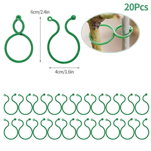 20/50/100Pcs Plastic Garden Vine, Strapping Clips Tie Plant Buckle Ring Garden Tomato Hook Plants Support Tool - EveryWares