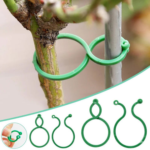 20/50/100Pcs Plastic Garden Vine, Strapping Clips Tie Plant Buckle Ring Garden Tomato Hook Plants Support Tool - EveryWares