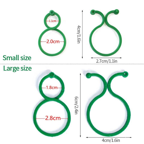 20/50/100Pcs Plastic Garden Vine, Strapping Clips Tie Plant Buckle Ring Garden Tomato Hook Plants Support Tool - EveryWares