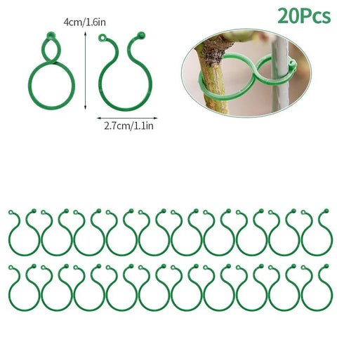 20/50/100Pcs Plastic Garden Vine, Strapping Clips Tie Plant Buckle Ring Garden Tomato Hook Plants Support Tool - EveryWares