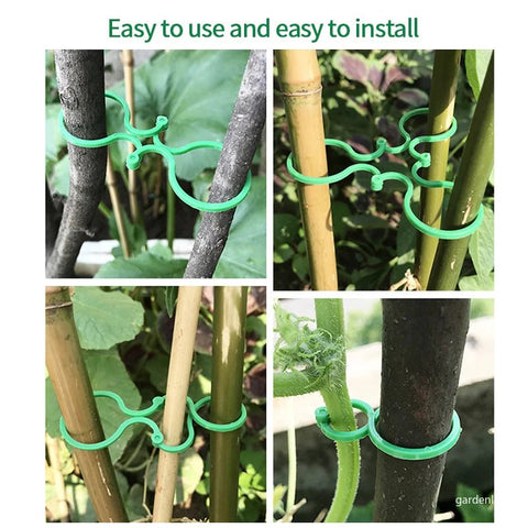 20/50/100Pcs Plastic Garden Vine, Strapping Clips Tie Plant Buckle Ring Garden Tomato Hook Plants Support Tool - EveryWares