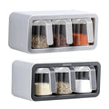 2/3Cups Wall Mount Spice Rack Organizer Accessory Boxes Sugar Bowl Salt Shaker Seasoning Container with Spoons - EveryWares