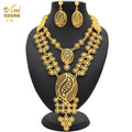 24K Gold Indian Jewelry Set, Nigerian Party, Dubai Luxury Ethiopian Jewelry - EveryWares