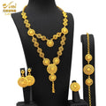 24K Gold Indian Jewelry Set, Nigerian Party, Dubai Luxury Ethiopian Jewelry - EveryWares