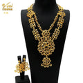 24K Gold Indian Jewelry Set, Nigerian Party, Dubai Luxury Ethiopian Jewelry - EveryWares