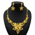 24K Gold Indian Jewelry Set, Nigerian Party, Dubai Luxury Ethiopian Jewelry - EveryWares