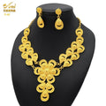 24K Gold Indian Jewelry Set, Nigerian Party, Dubai Luxury Ethiopian Jewelry - EveryWares