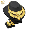 24K Gold Indian Jewelry Set, Nigerian Party, Dubai Luxury Ethiopian Jewelry - EveryWares