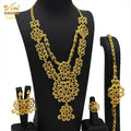 24K Gold Indian Jewelry Set, Nigerian Party, Dubai Luxury Ethiopian Jewelry - EveryWares