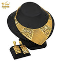 24K Gold Indian Jewelry Set, Nigerian Party, Dubai Luxury Ethiopian Jewelry - EveryWares