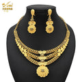 24K Gold Indian Jewelry Set, Nigerian Party, Dubai Luxury Ethiopian Jewelry - EveryWares