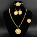 24k Gold Plated Zircon Turkish Coin Complete Gold Jewelry Set - EveryWares