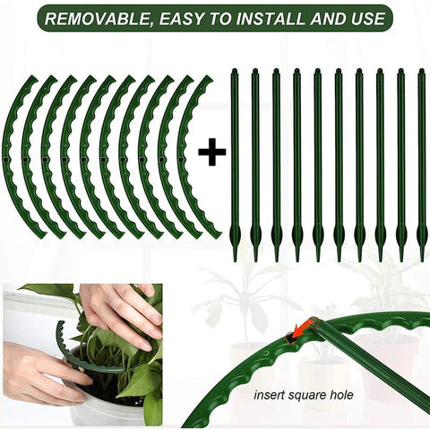 2/4PCS Plastic Plant Support Greenhouse Arrangement Semicircle Fixed Indoor Flower Plant Vine Climbing Bracket - EveryWares