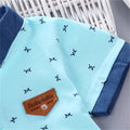 2PCS Baby Set Fashion All over Print Letter M Pattern Short Sleeve Denim Shorts Set - EveryWares