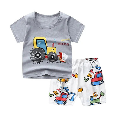 2PCS Brand Designer Cartoon Clothing Mickey Kids Summer Clothes T-shirt + shorts Casual Clothing - EveryWares