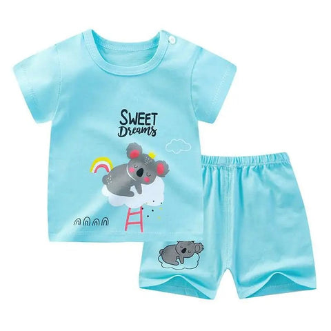 2PCS Brand Designer Cartoon Clothing Mickey Kids Summer Clothes T-shirt + shorts Casual Clothing - EveryWares