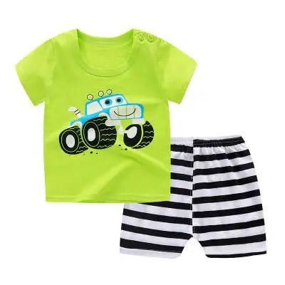 2PCS Brand Designer Cartoon Clothing Mickey Kids Summer Clothes T-shirt + shorts Casual Clothing - EveryWares